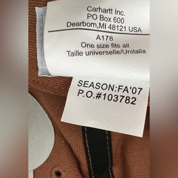 NWT- Vintage-Carhartt Since 1889 Embroidered Canvas StrapBack 2007  Hat - Picture 7 of 10